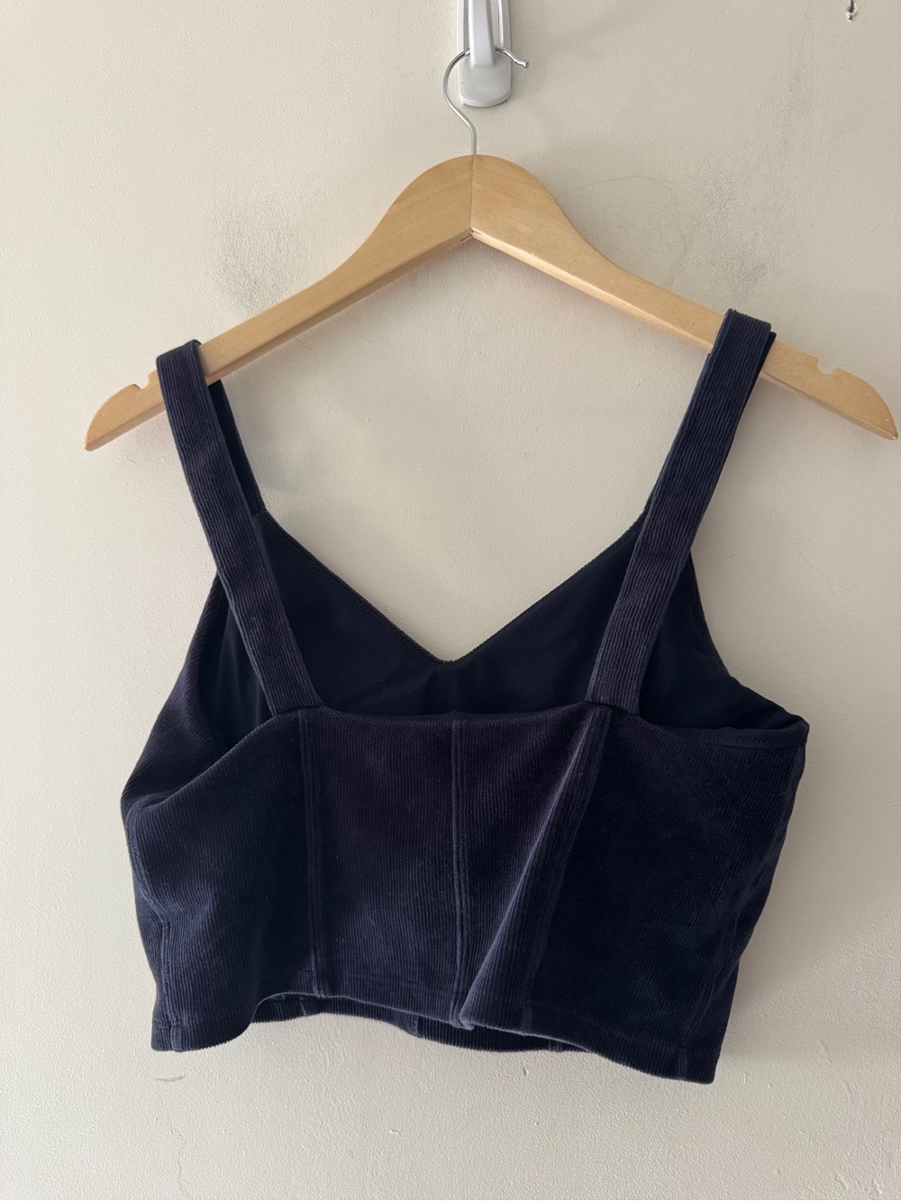 Aerie Offline Navy Blue Corduroy Velvet Corset Tank Top - Picture 3 of 5